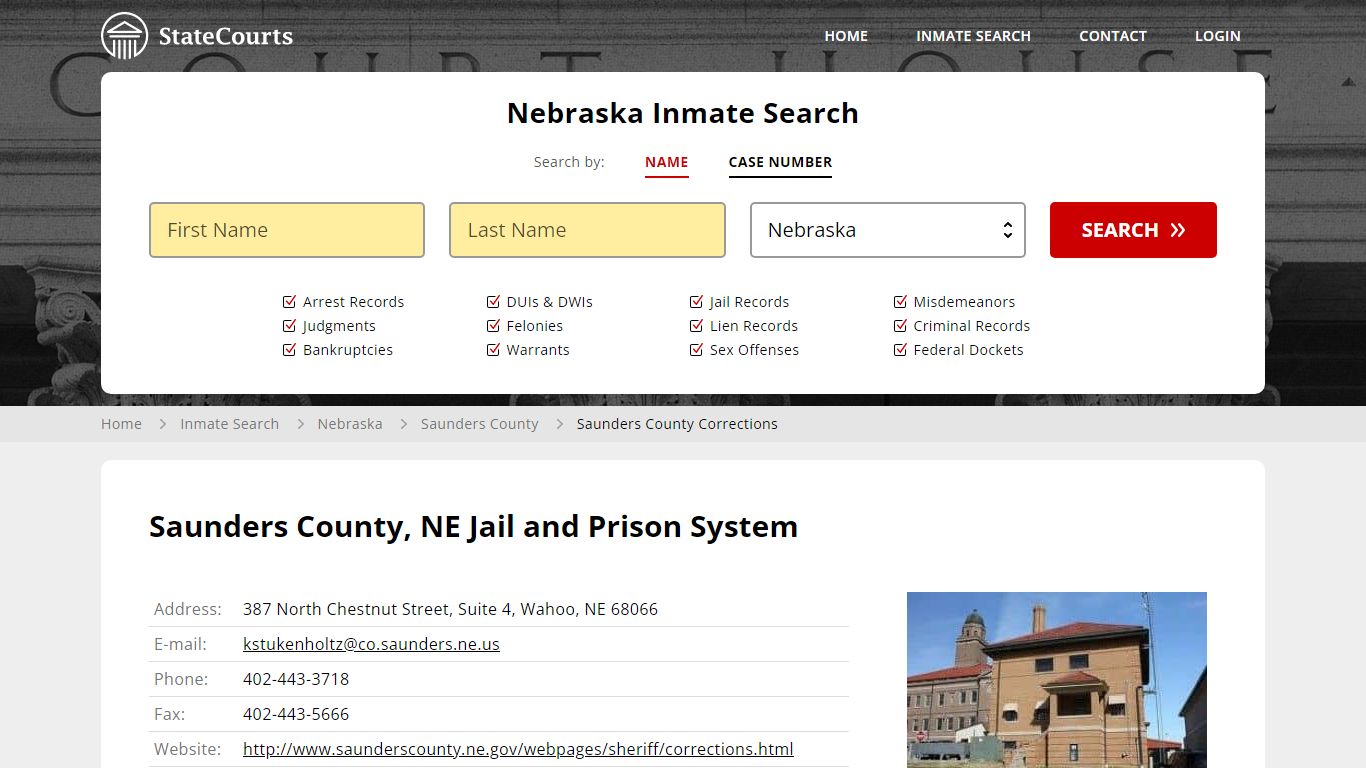 Saunders County, NE Jail and Prison System - State Courts